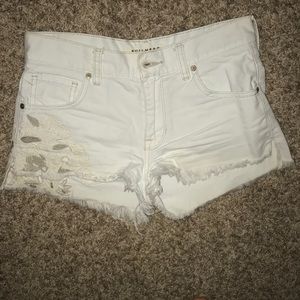 White denim shorts